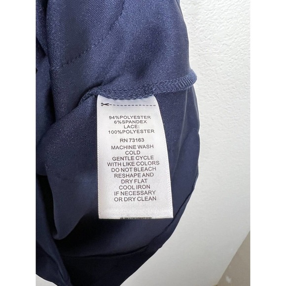 Spense Lace Detail Sheath Dress Size 4 Deep Denim Navy - Picture 3 of 5